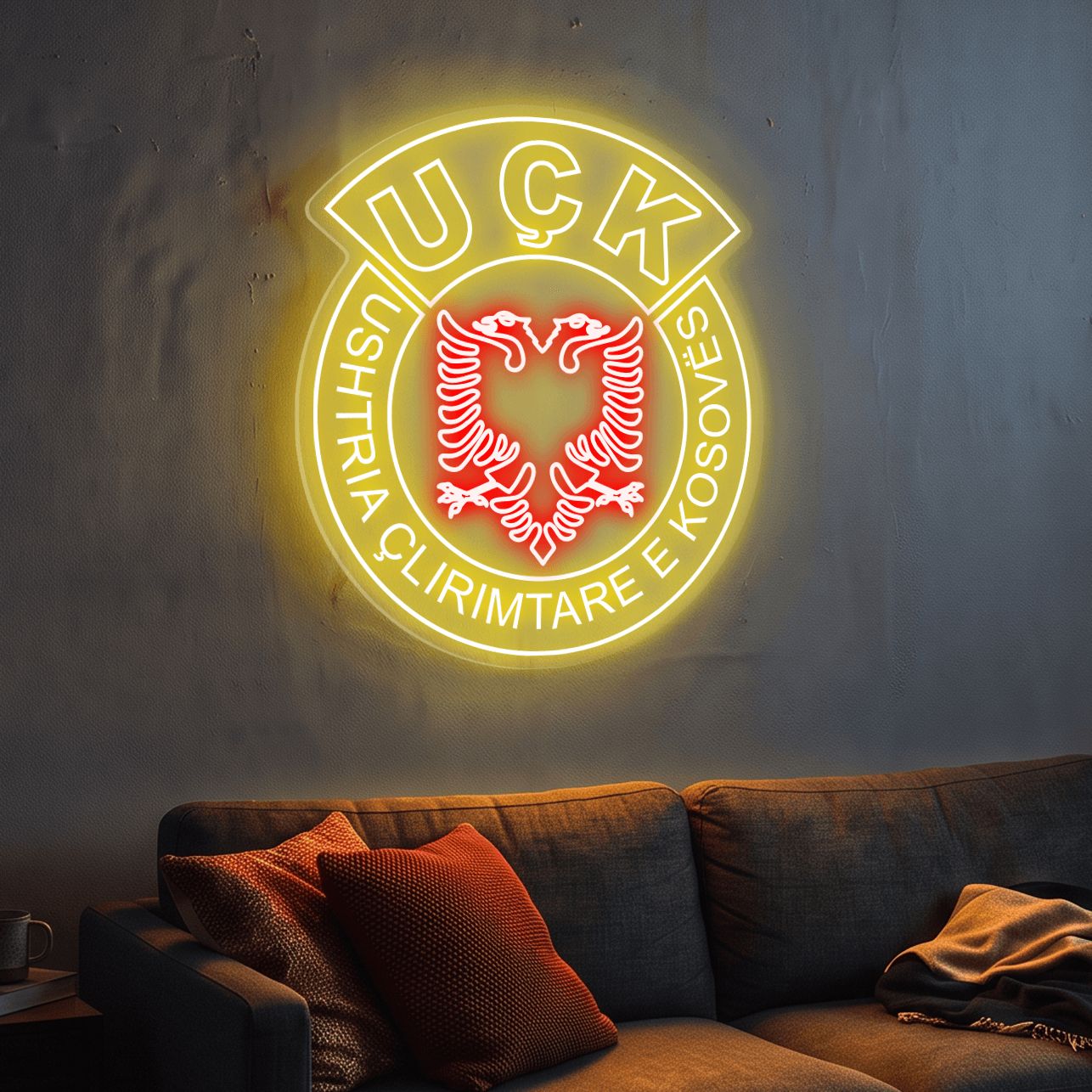 Emblema e UÇK — neon LED